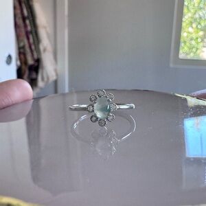 Jade ring silver setting